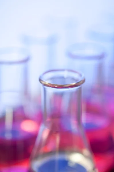 Test tubes  with pink liquid — Stock Photo, Image