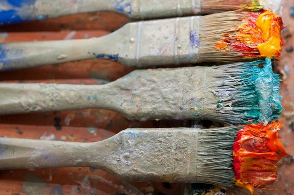 Artist's Old Brushes — Stock Photo, Image