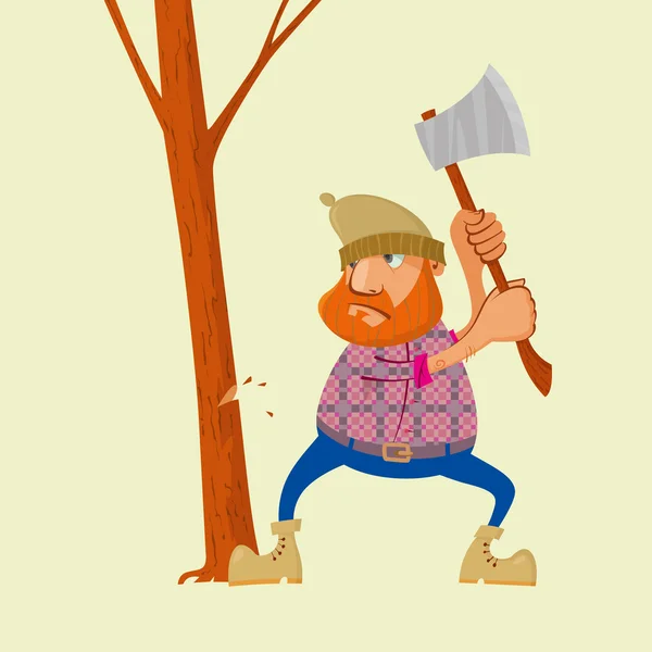 Lumberjack com machado —  Vetores de Stock