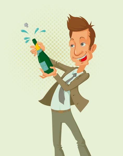 Bottle of champagne — Stock Vector