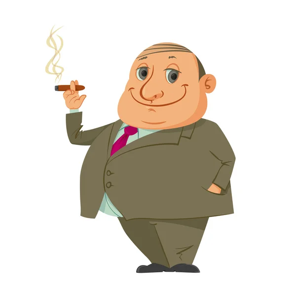 Man smoking cigar — Stock Vector