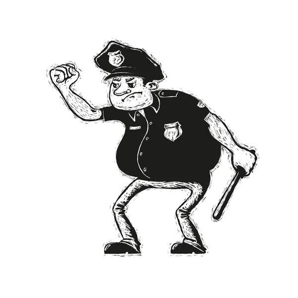 Agente di polizia arrabbiato — Vettoriale Stock