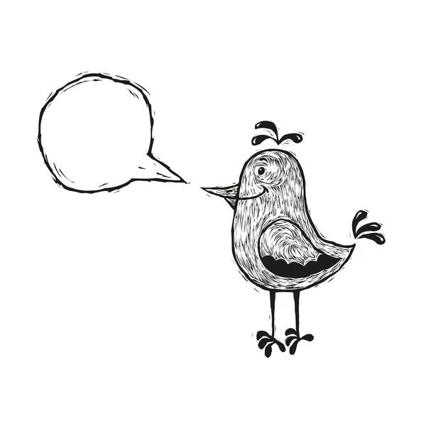 吹き出しを持つ鳥 — ストックベクタ