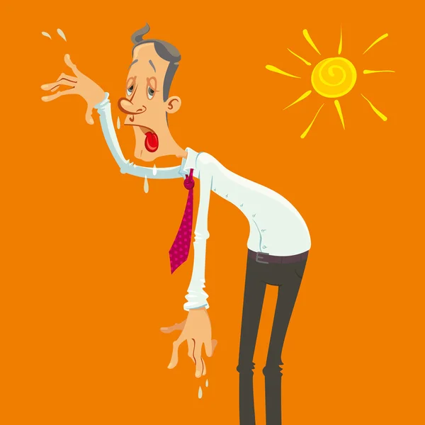 Man on a hot day — Stock Vector