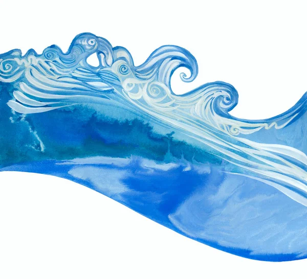 Watercolor wave illustration — Stock Photo, Image