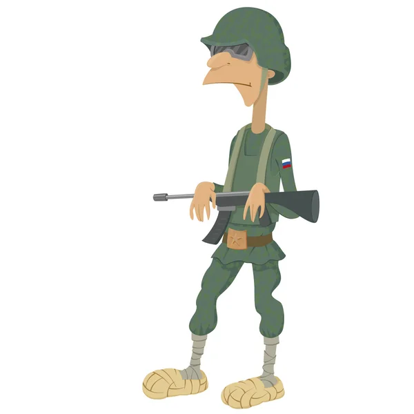 Cartoon van Russische soldaten — Stockvector