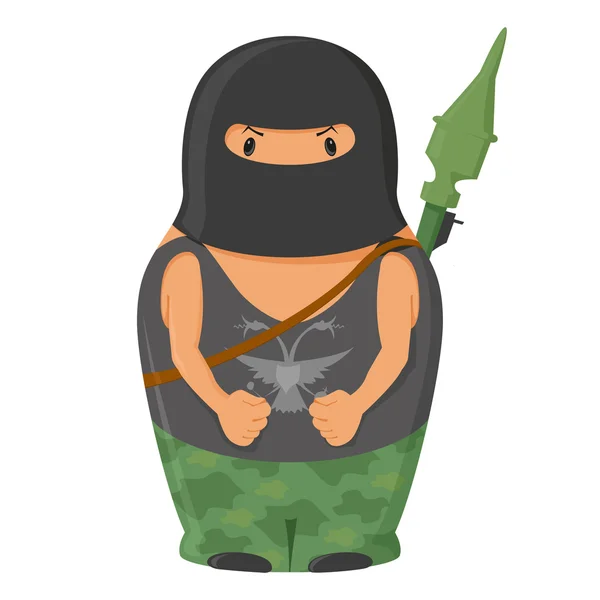 Matrioshka met rpg — Stockvector