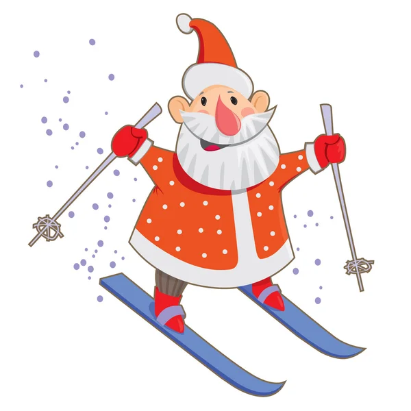 Skiing Santa — Stock Vector