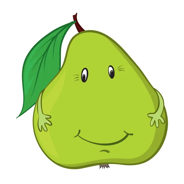 Happy green pear — Stock Vector