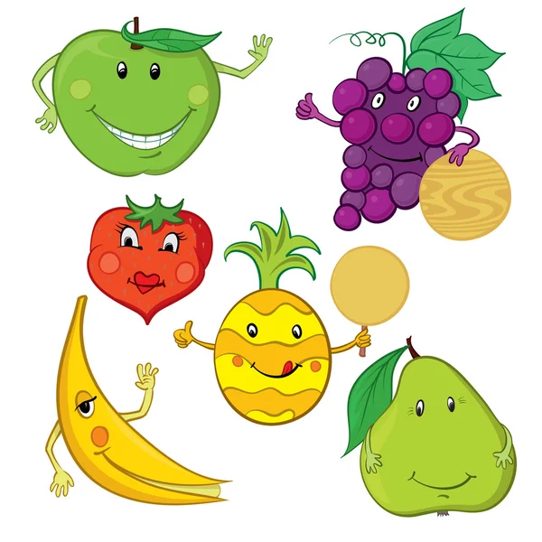 Collection of Fruit Illustrations — Stock Vector