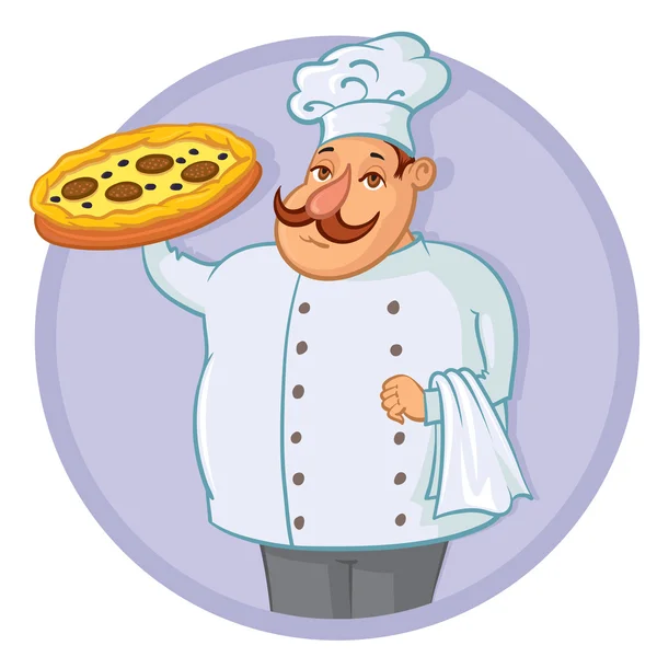 Cook Pizza — Stock Vector