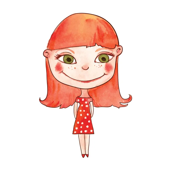 Όμορφη κοκκινομάλλα κοπέλα — Διανυσματικό Αρχείο