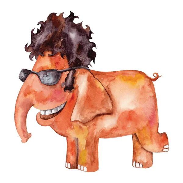 Elefant mit Sonnenbrille — Stockvektor