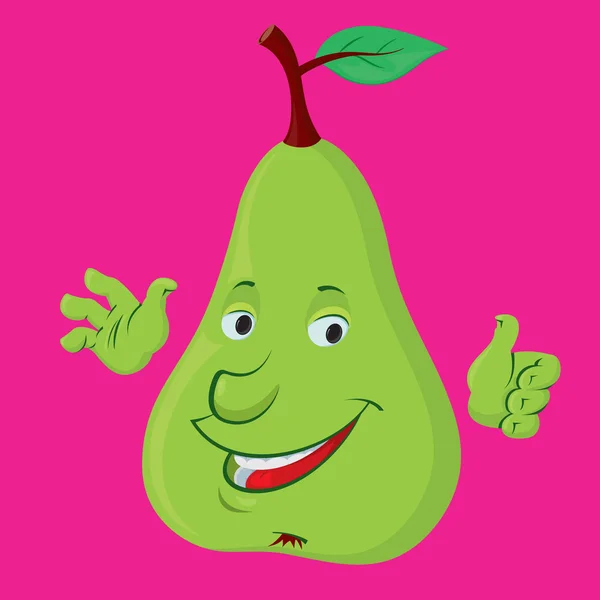 Pear character — Stock Vector