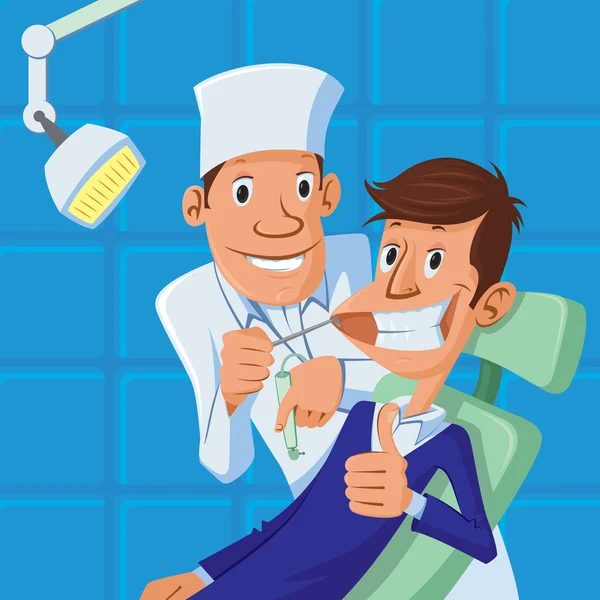 Dentista e Paciente — Vetor de Stock