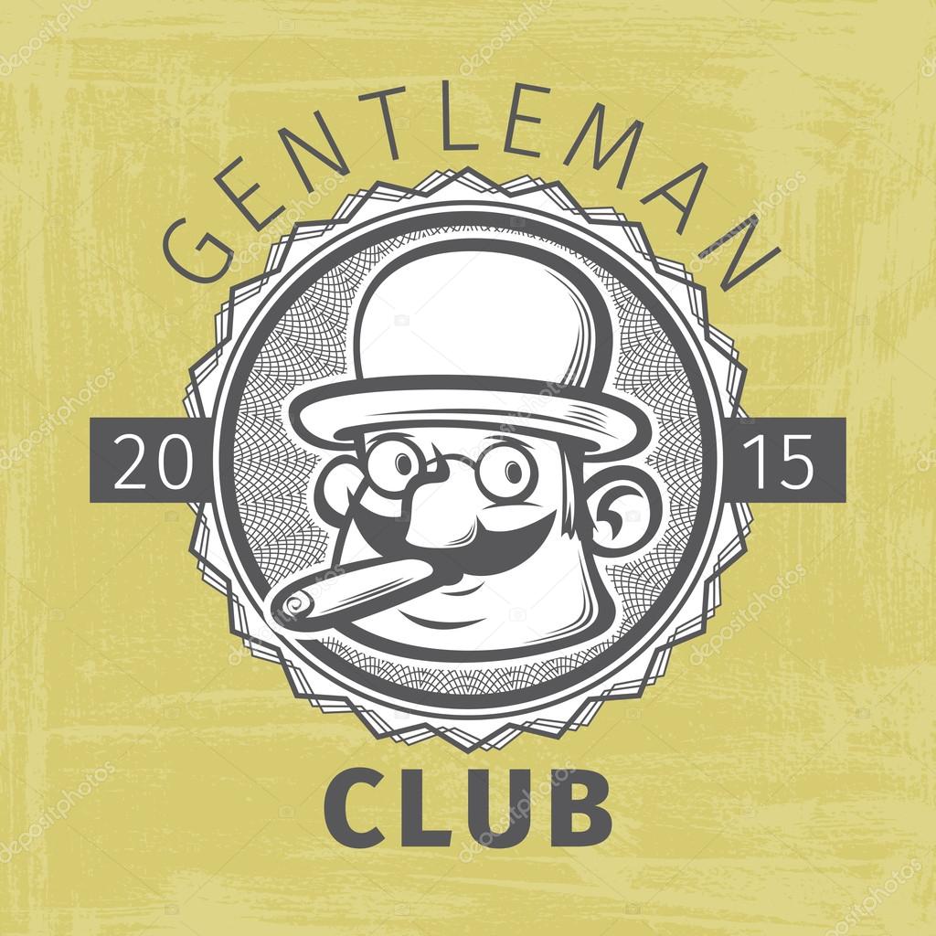 Gentleman club logo. vector illustration