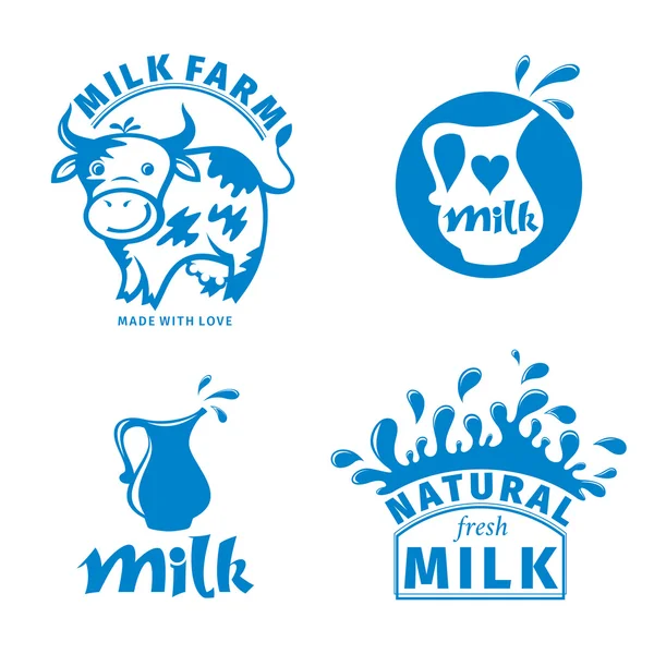 Etiquetas de leche — Vector de stock