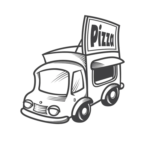 Auto na pizzu — Stockový vektor