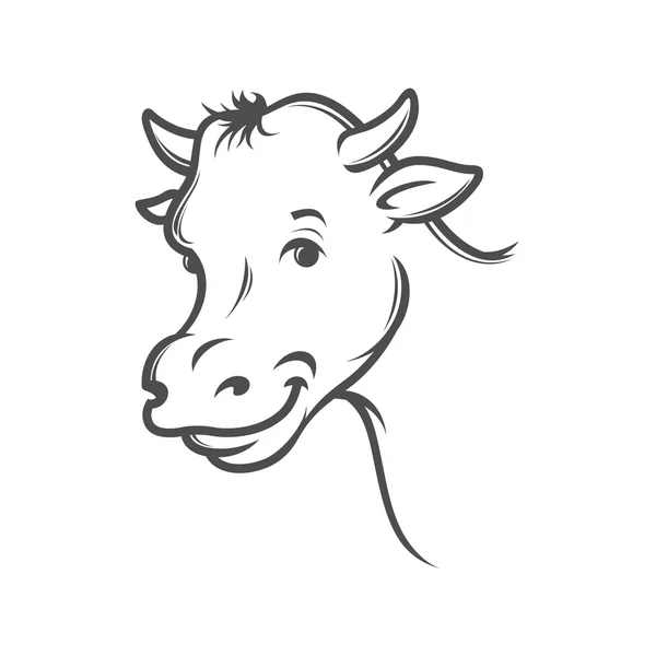 Vector illustration of smiling cow — Stock Vector