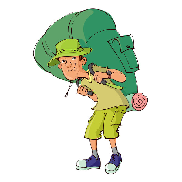 tourist with  large backpack