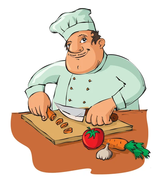 Chef cutting vegetables — Stock Vector