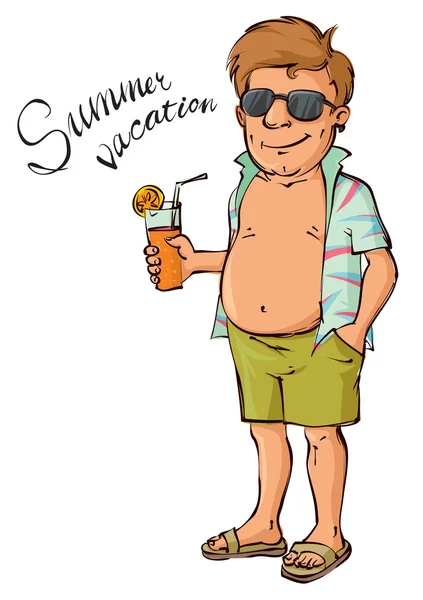 Caráter de férias de verão — Vetor de Stock