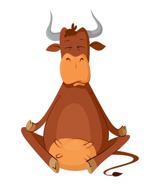 Meditating cow — Stock Vector