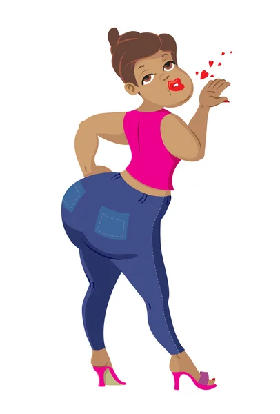 Woman with big buttocks — Stock Vector