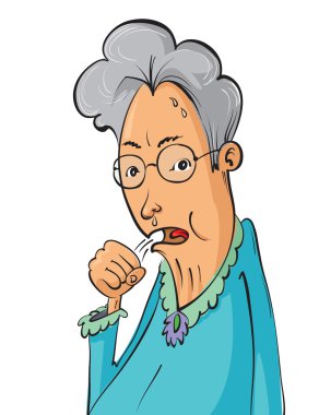 yaşlı kadın öksürük