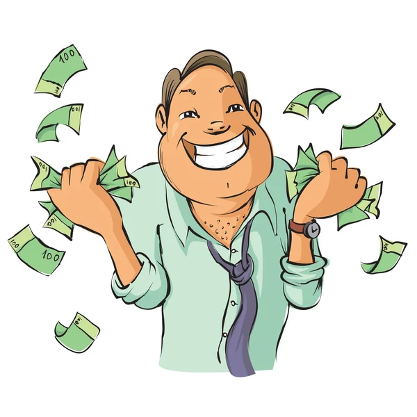 Hombre con dinero — Vector de stock