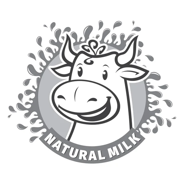 Emblema de la leche natural fresca — Vector de stock