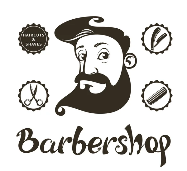 Elementos de design de barbearia — Vetor de Stock