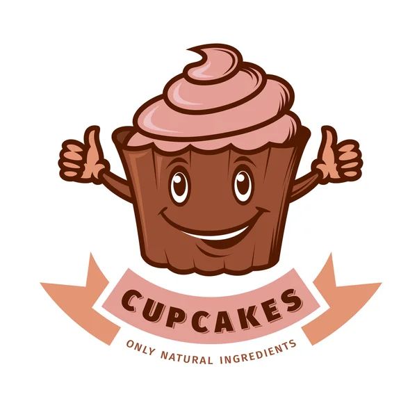 Emblema de vector cupcake — Vector de stock