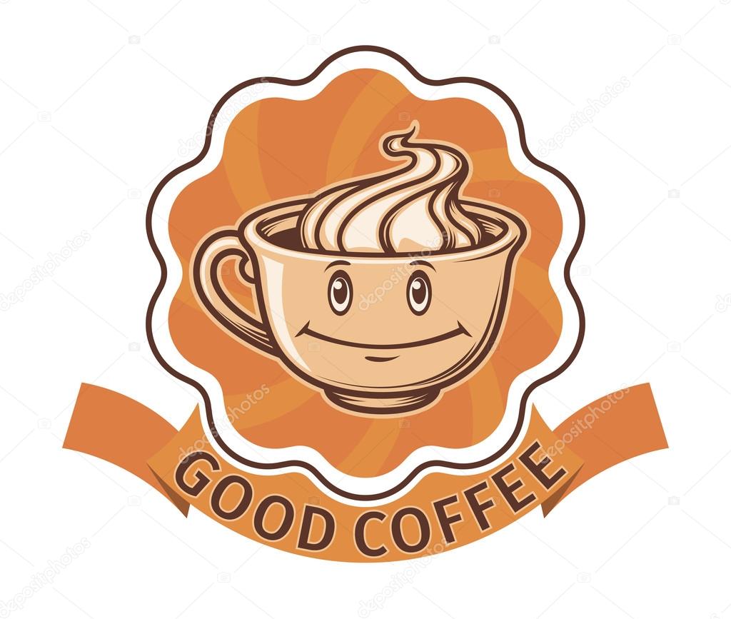 Vector cup of coffee with whipped cream