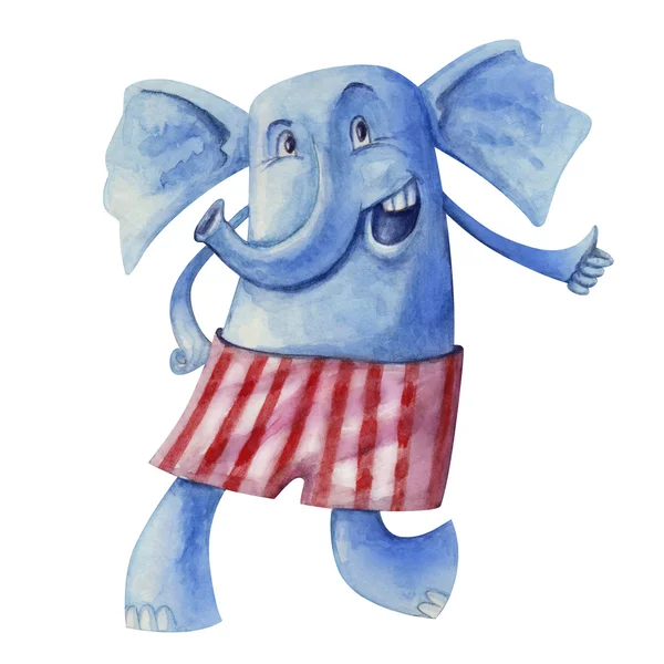 Veselý slon v proužkované kalhoty — Stock fotografie