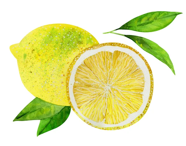Limones con hojas —  Fotos de Stock