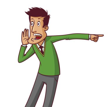 adam çığlık vektör çizim