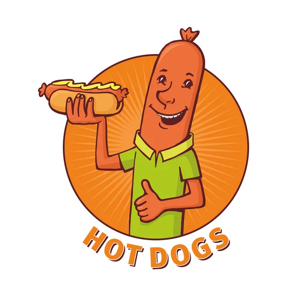 Saucisse vend des hot-dogs — Image vectorielle