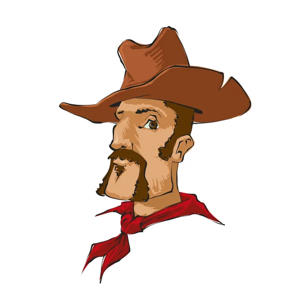 Cowboy con cappello marrone — Vettoriale Stock