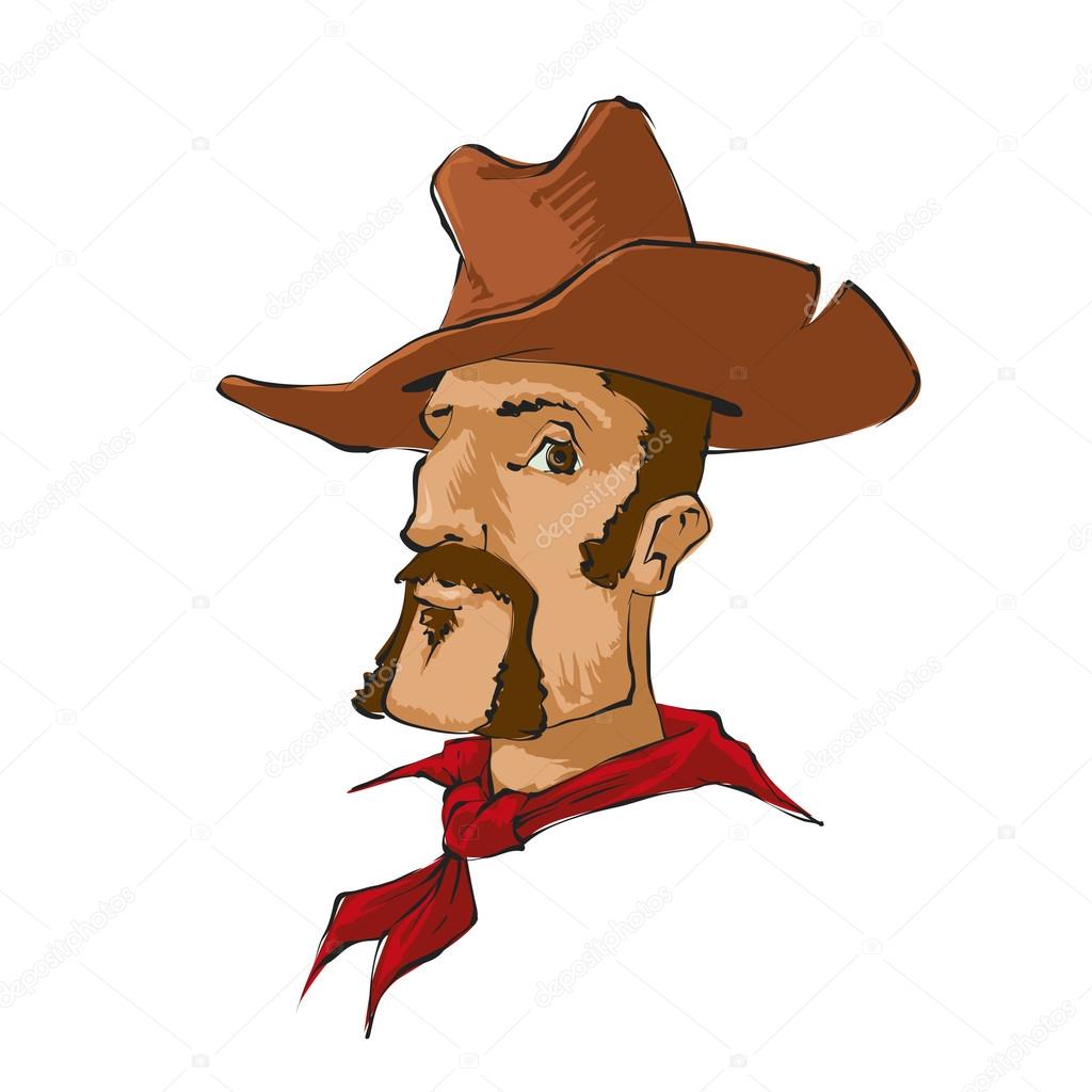 cowboy with brown hat