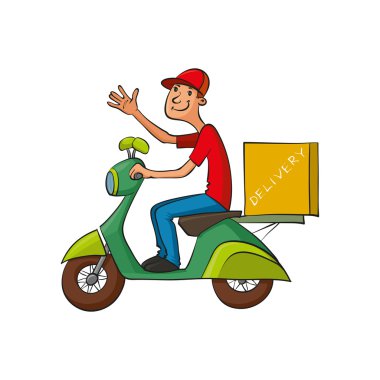 Kurye scooter üzerinde sürmek