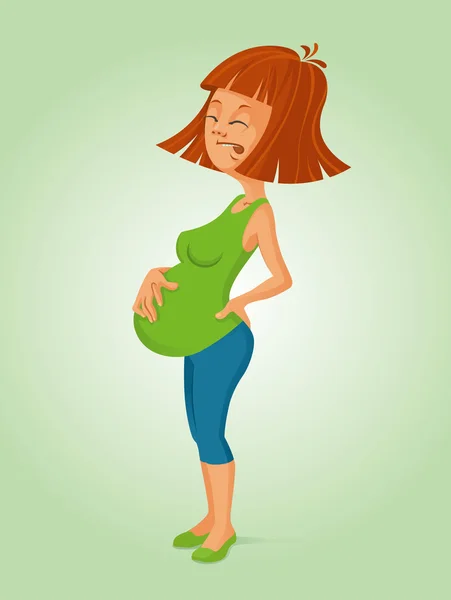 Femme enceinte dans la douleur — Image vectorielle