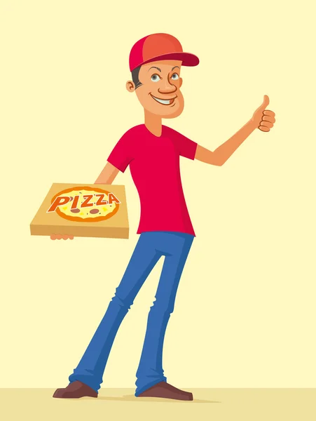 Pizza delivery man — Stock Vector