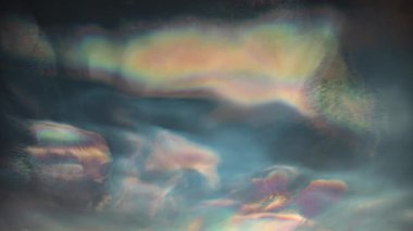 Renkli nacreous polar stratosferik bulutlar jet zaman ayarlı