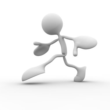 3D karakter sürünür