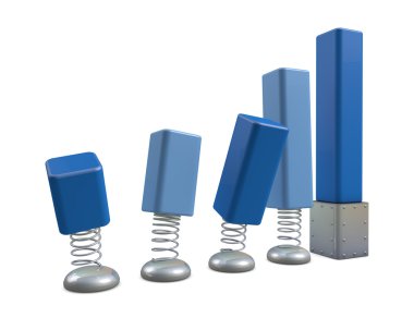 3D olumlu çubuk grafikler