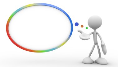 3D kişi ile sohbet kabarcık