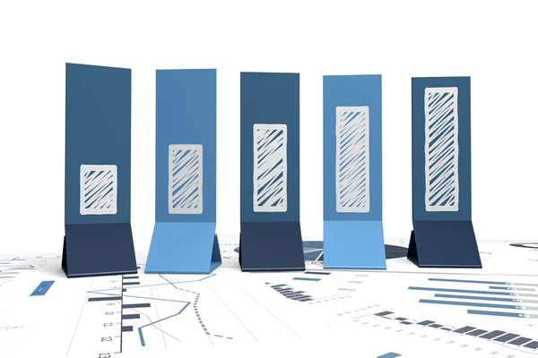 3d positive bar Graphs — Stock Photo, Image