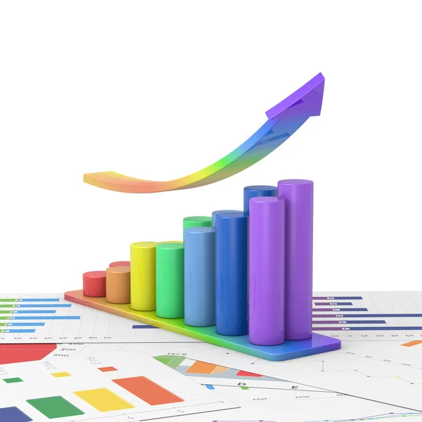 3D positiva stapeldiagram — Stockfoto