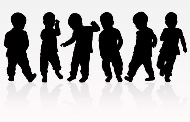 mutlu çocuk silhouettes